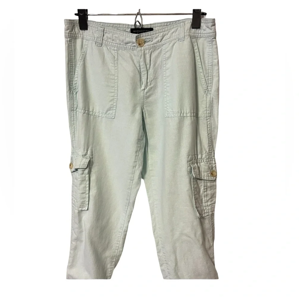 Banana Republic Martin Fit aqua pant size 4